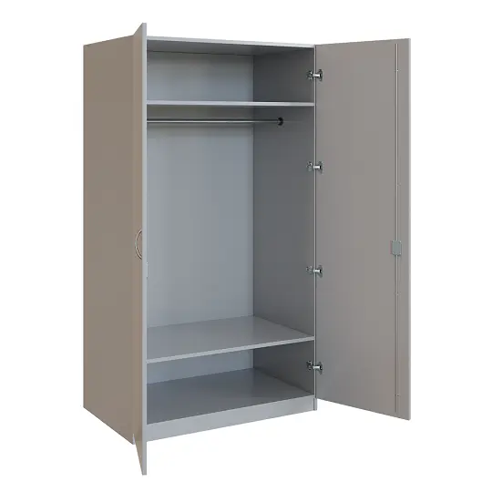 Q 22-100 skříň šatní, 2-dvéřová, 1000x600x1800mm, šedá